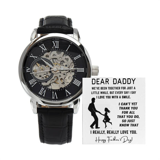 Dear Daddy Openwork Watch for Father's Day Gift From Daughter