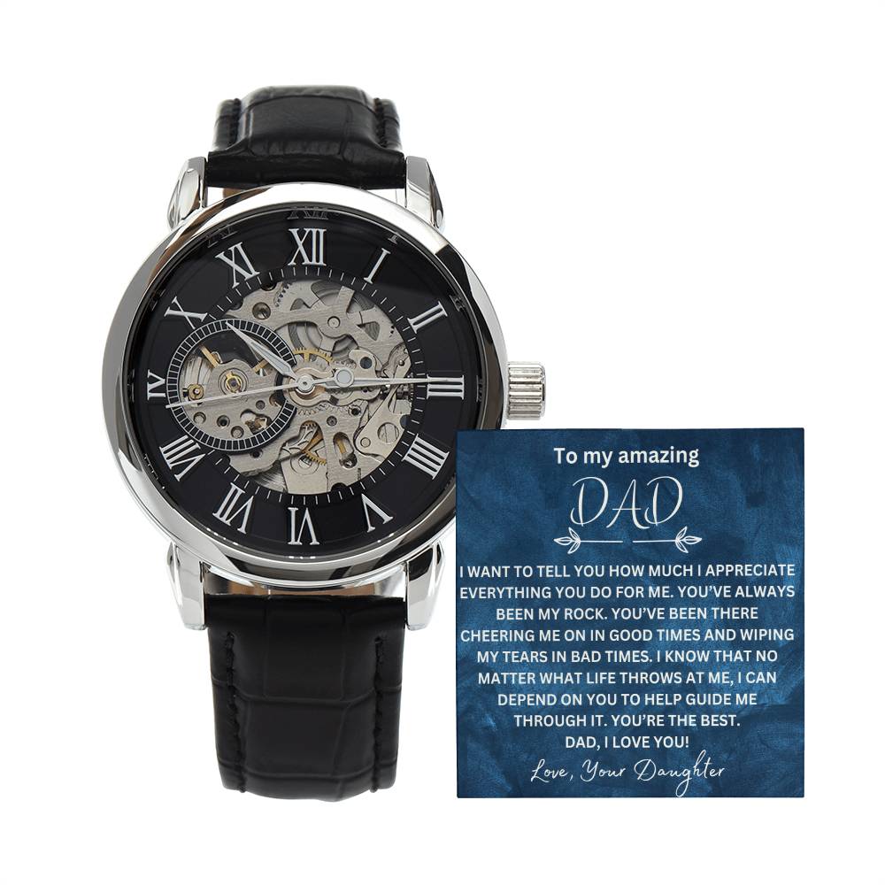 Men's Openwork Watch for Dad from Daughter