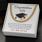 Congratulations Son on Graduation Cuban Link Chain Necklace