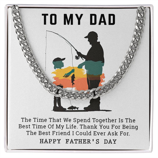 To My Fisherman Dad Chain Necklace for Father's Day