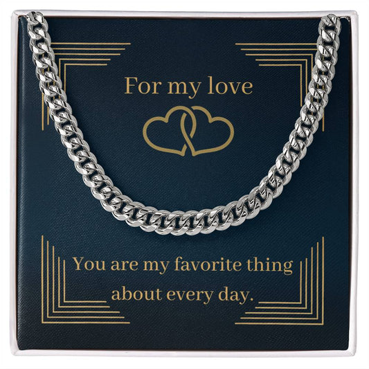 CUBAN LINK CHAIN NECKLACE FOR HUSBAND