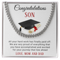 Congratulations Son on Graduation Cuban Link Chain Necklace