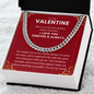 To My Valentine Cuban Link Chain Necklace