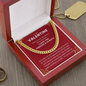 To My Valentine Cuban Link Chain Necklace