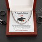 Congratulations Son on Graduation Cuban Link Chain Necklace
