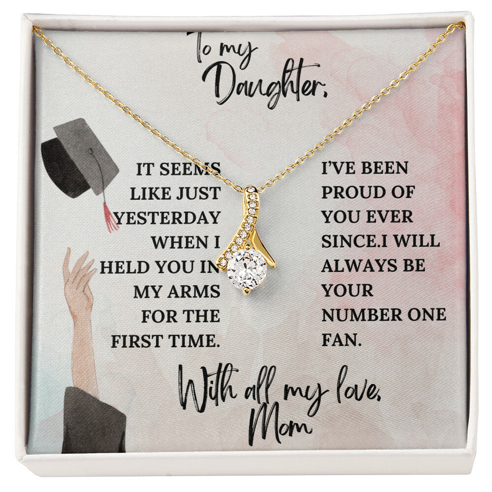 I'M YOUR BIGGEST FAN DAUGHTER GRADUATION GIFT NECKLACE FROM MOM