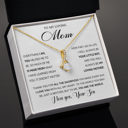 Mom You are my World Alluring Beauty Pendant Necklace