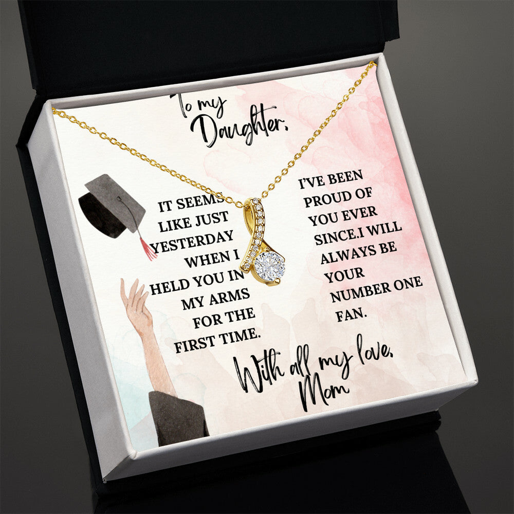 I'M YOUR BIGGEST FAN DAUGHTER GRADUATION GIFT NECKLACE FROM MOM