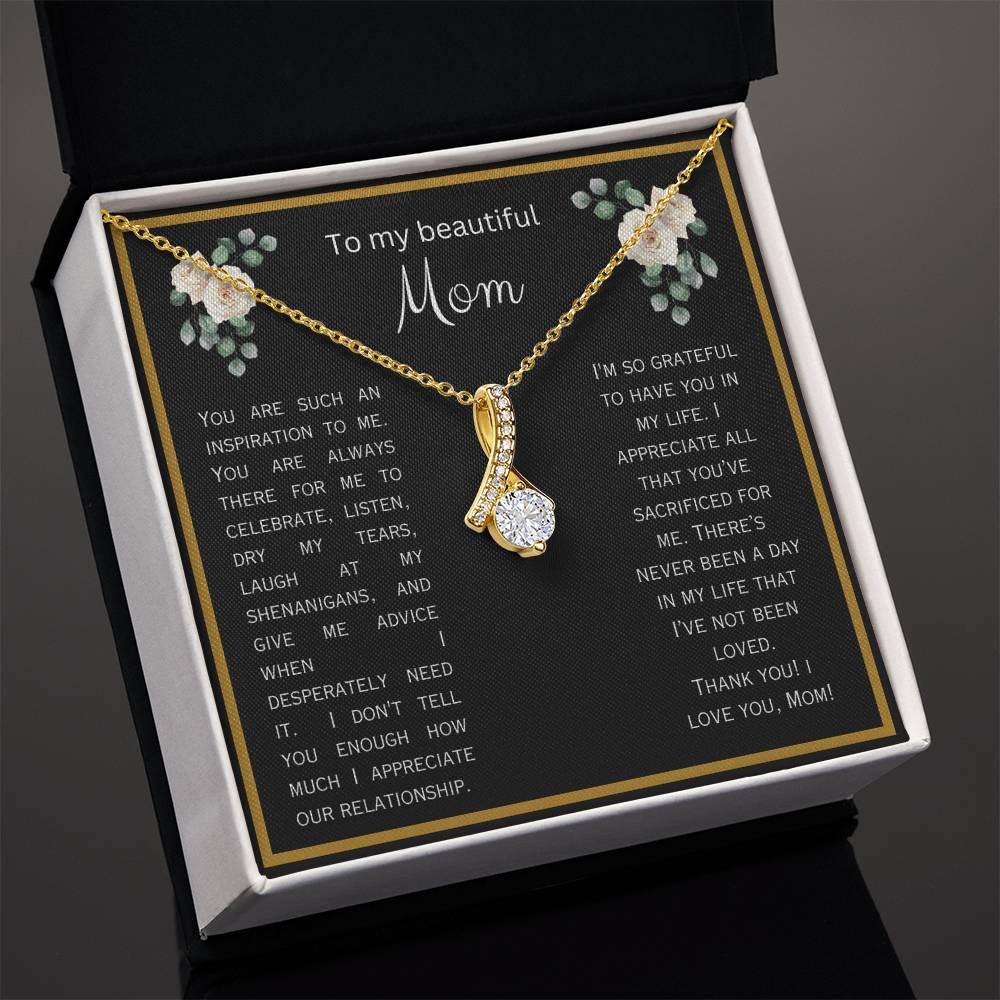 To My Beautiful Mom Necklace