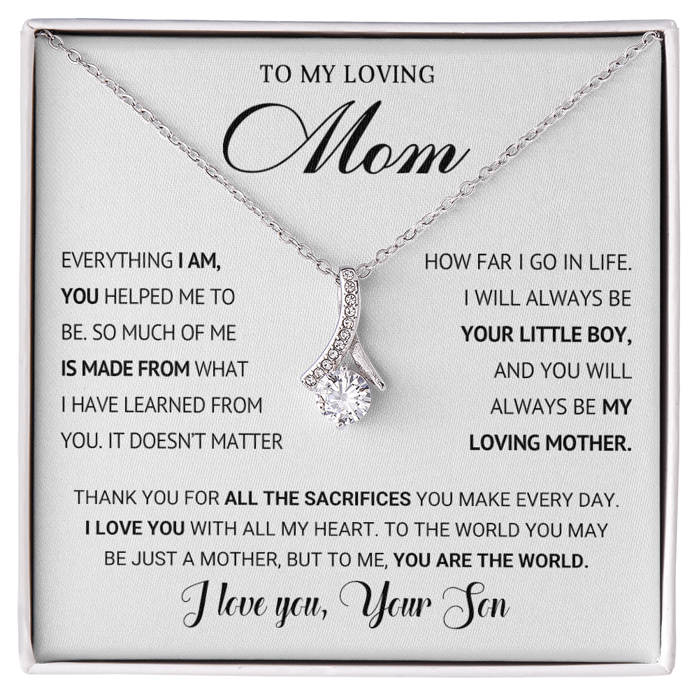 Mom You are my World Alluring Beauty Pendant Necklace