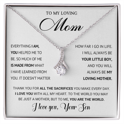 Mom You are my World Alluring Beauty Pendant Necklace
