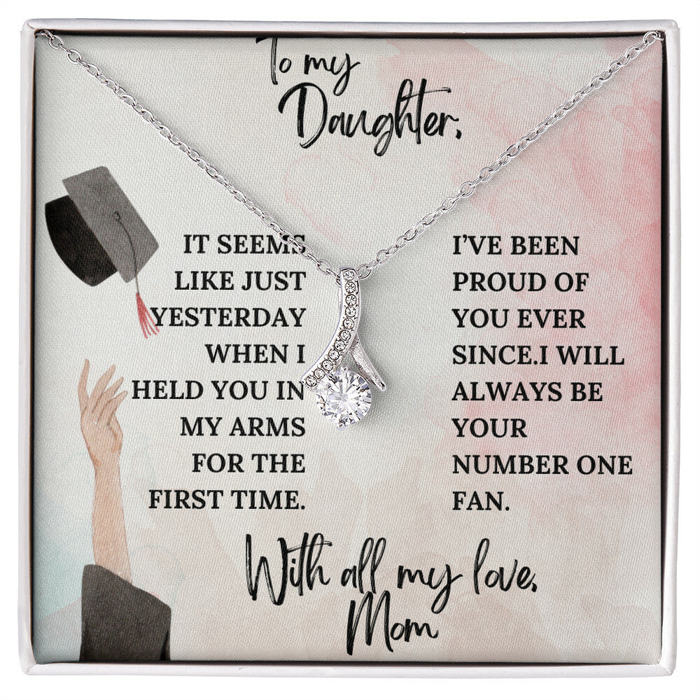 I'M YOUR BIGGEST FAN DAUGHTER GRADUATION GIFT NECKLACE FROM MOM