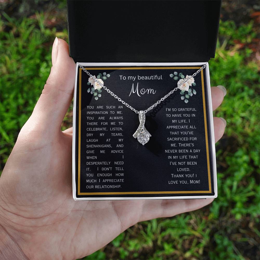 To My Beautiful Mom Necklace