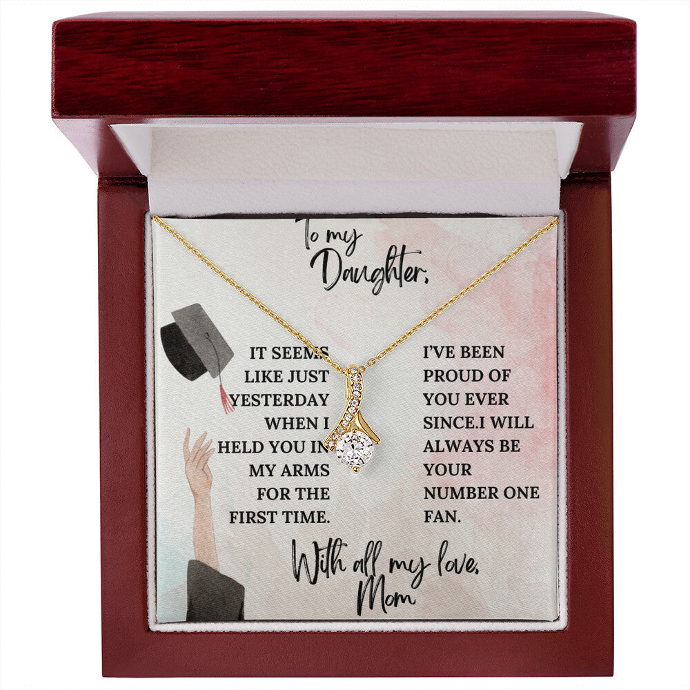 I'M YOUR BIGGEST FAN DAUGHTER GRADUATION GIFT NECKLACE FROM MOM