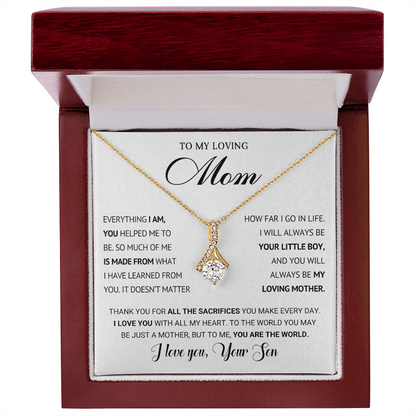 Mom You are my World Alluring Beauty Pendant Necklace