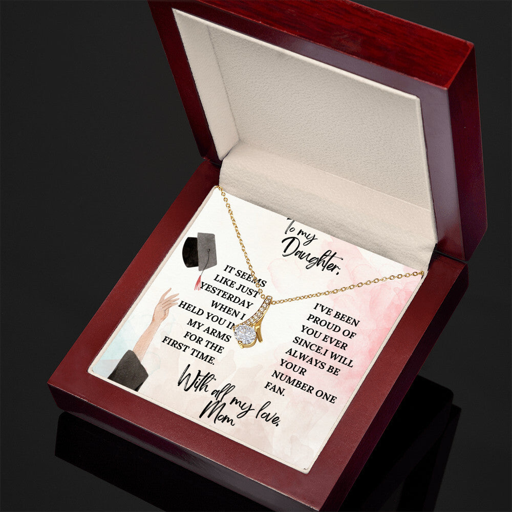 I'M YOUR BIGGEST FAN DAUGHTER GRADUATION GIFT NECKLACE FROM MOM