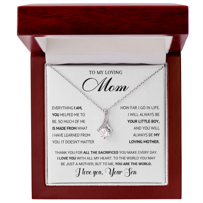 Mom You are my World Alluring Beauty Pendant Necklace