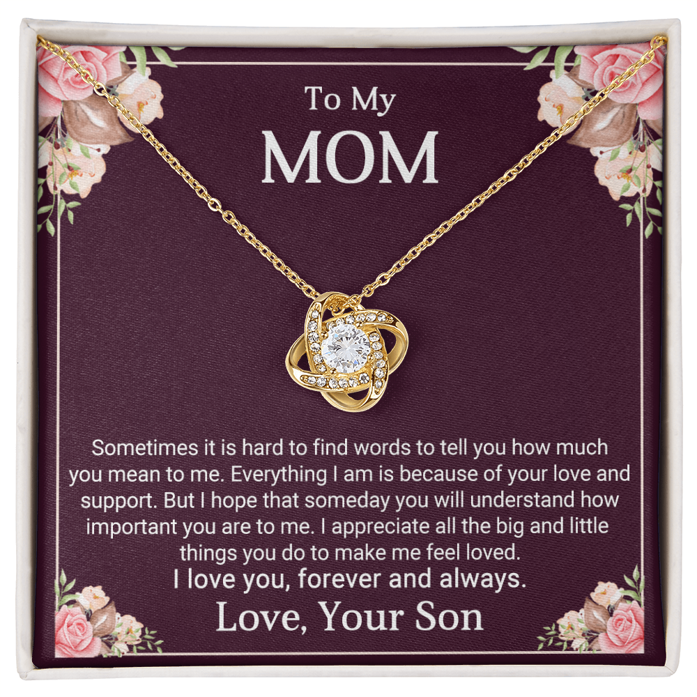 Love Knot Necklace from Son to Mom