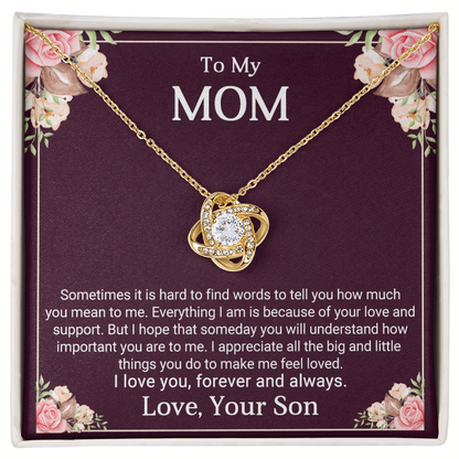 Love Knot Necklace from Son to Mom