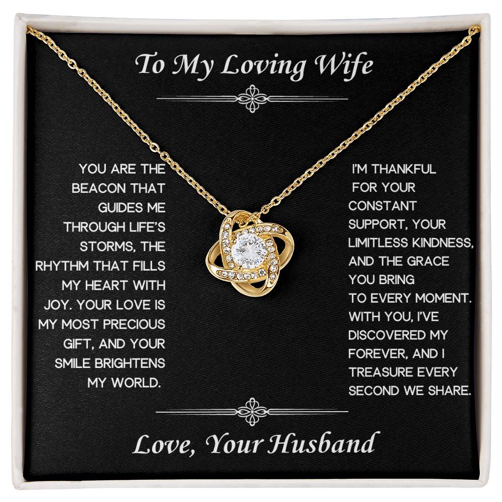 My Wife Is My Beacon Love Knot Necklace