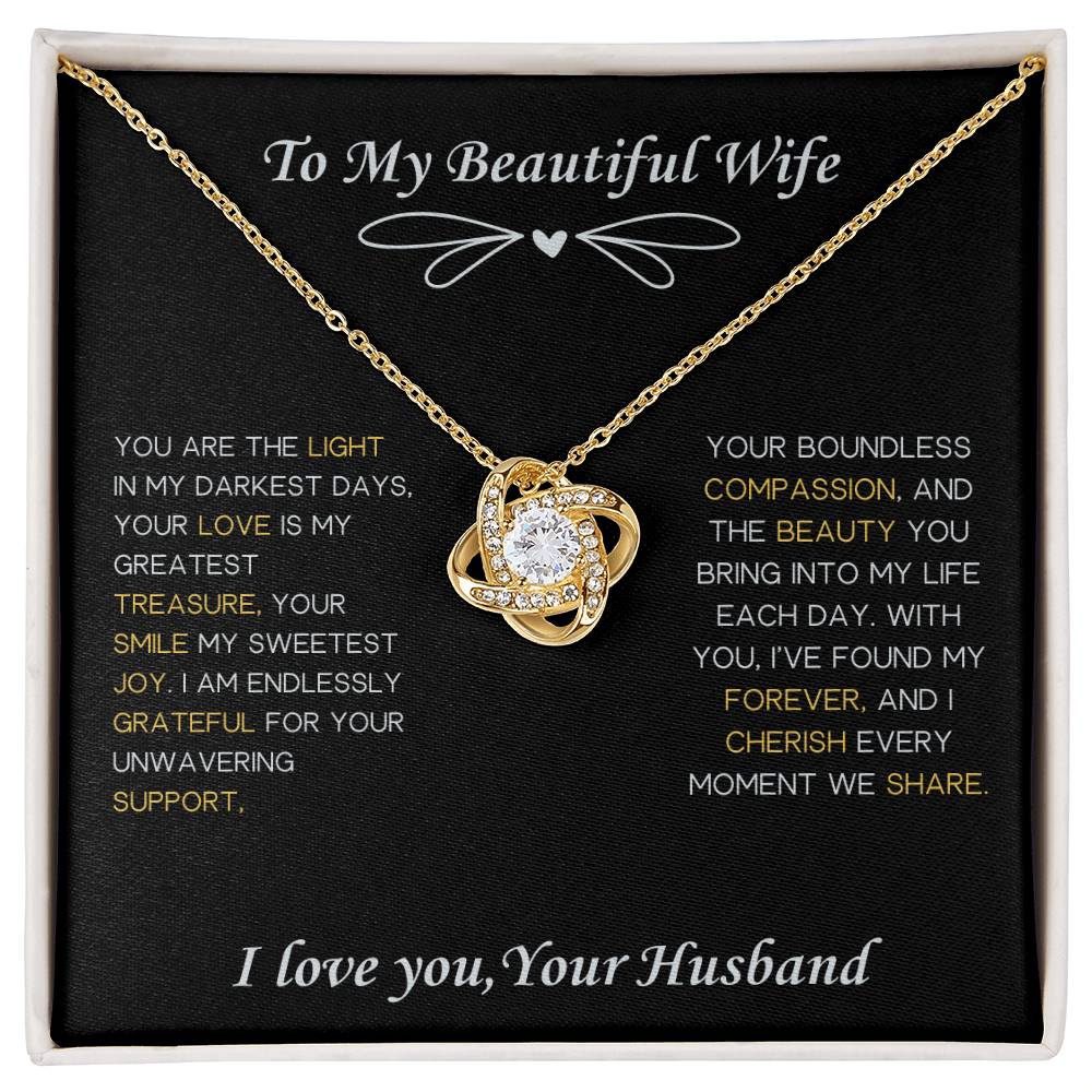 To My Wife Love Knot Necklace from Husband