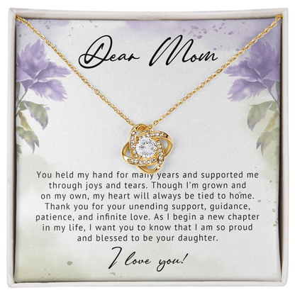 Dearest Mom Love Knot Necklace