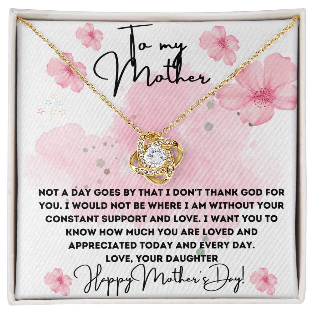 To My Mother Love Knot Necklace