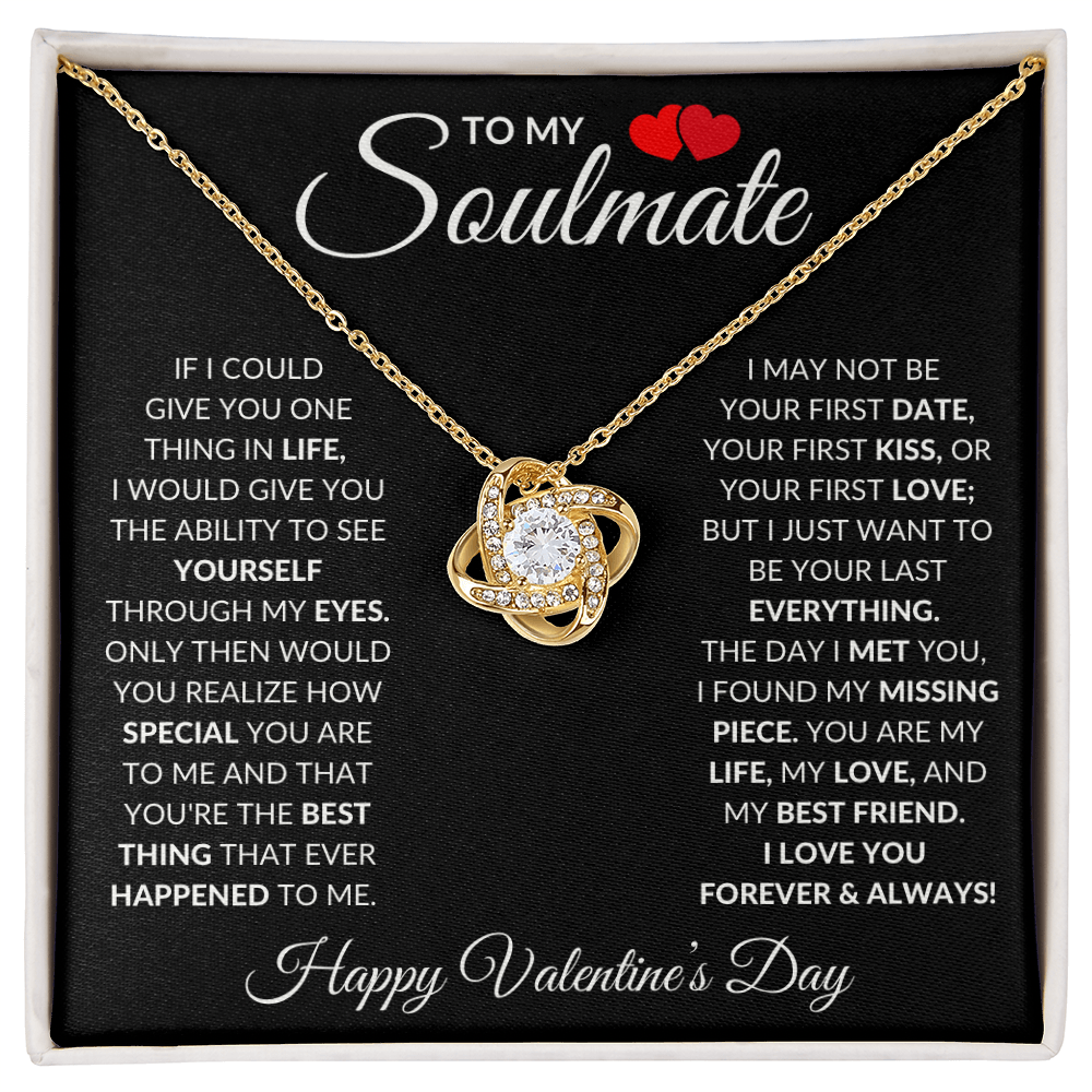 To My Soulmate Happy Valentine's Day Love Knot Necklace