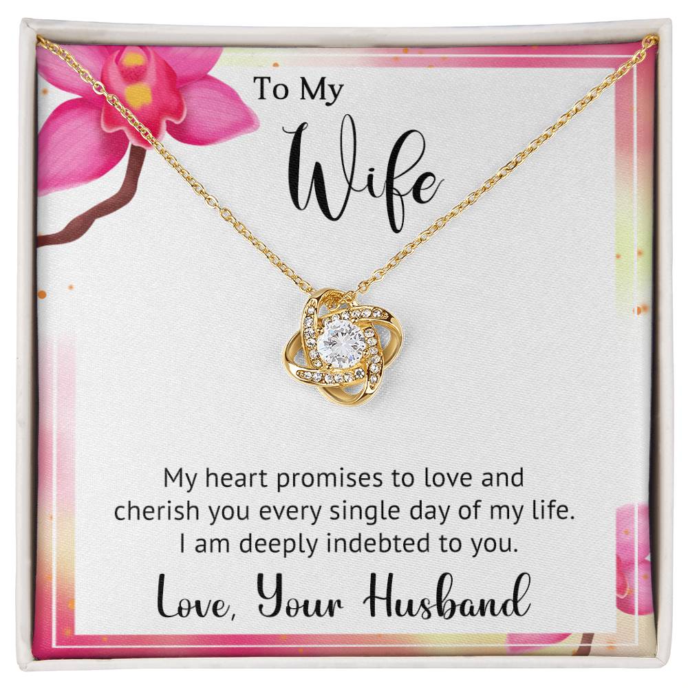 Indebted to Wife Love Knot Necklace