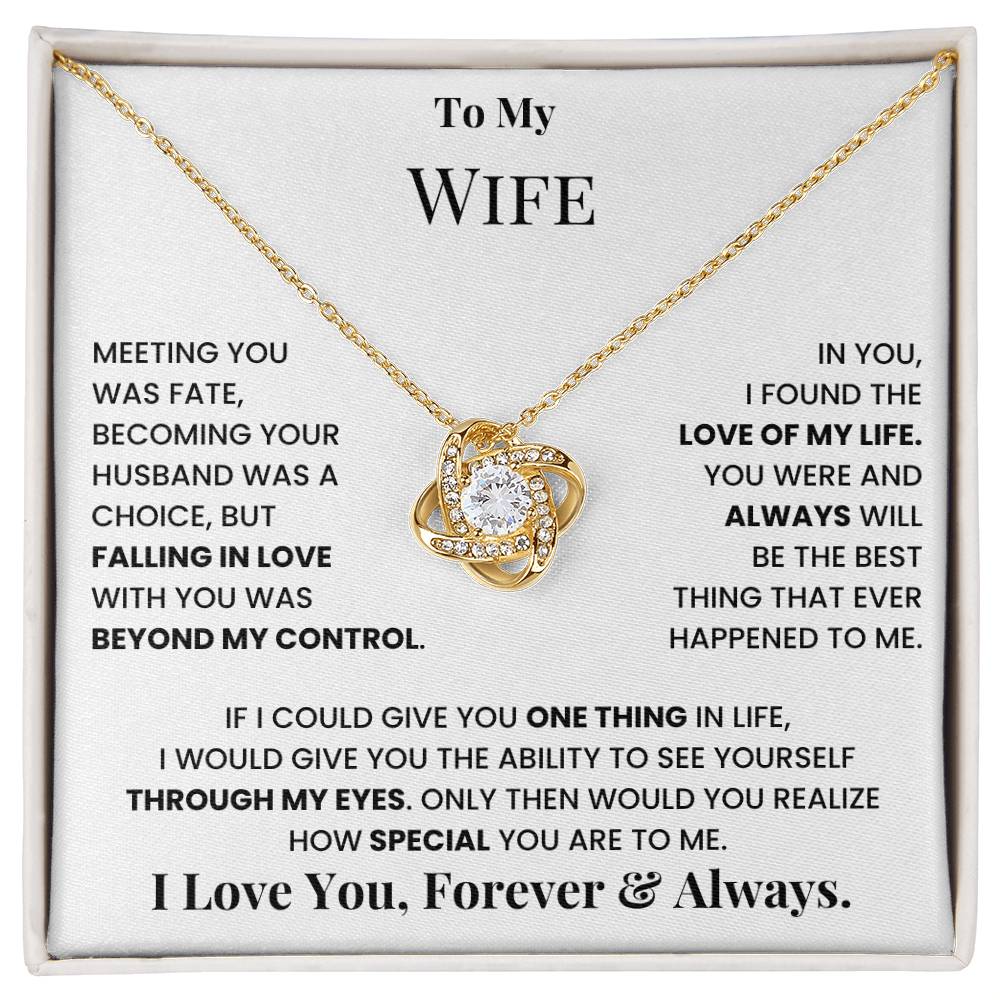 Forever and Always Wife Love Knot Necklace
