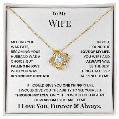Forever and Always Wife Love Knot Necklace