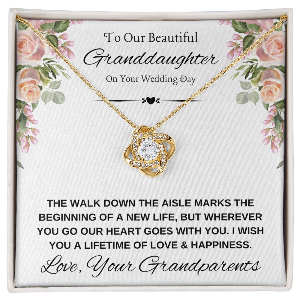 To Granddaughter on Wedding Day from Grandparents Necklace