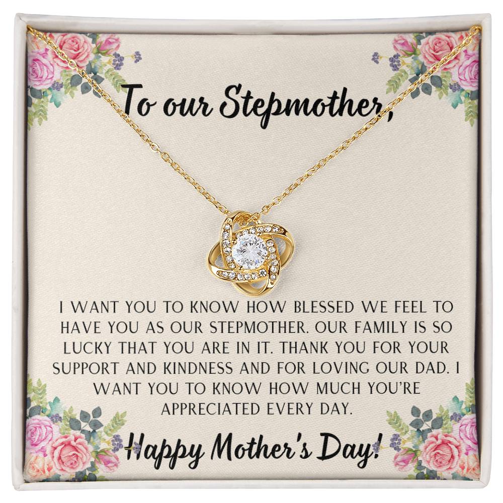 To our Stepmother Love Knot Necklace