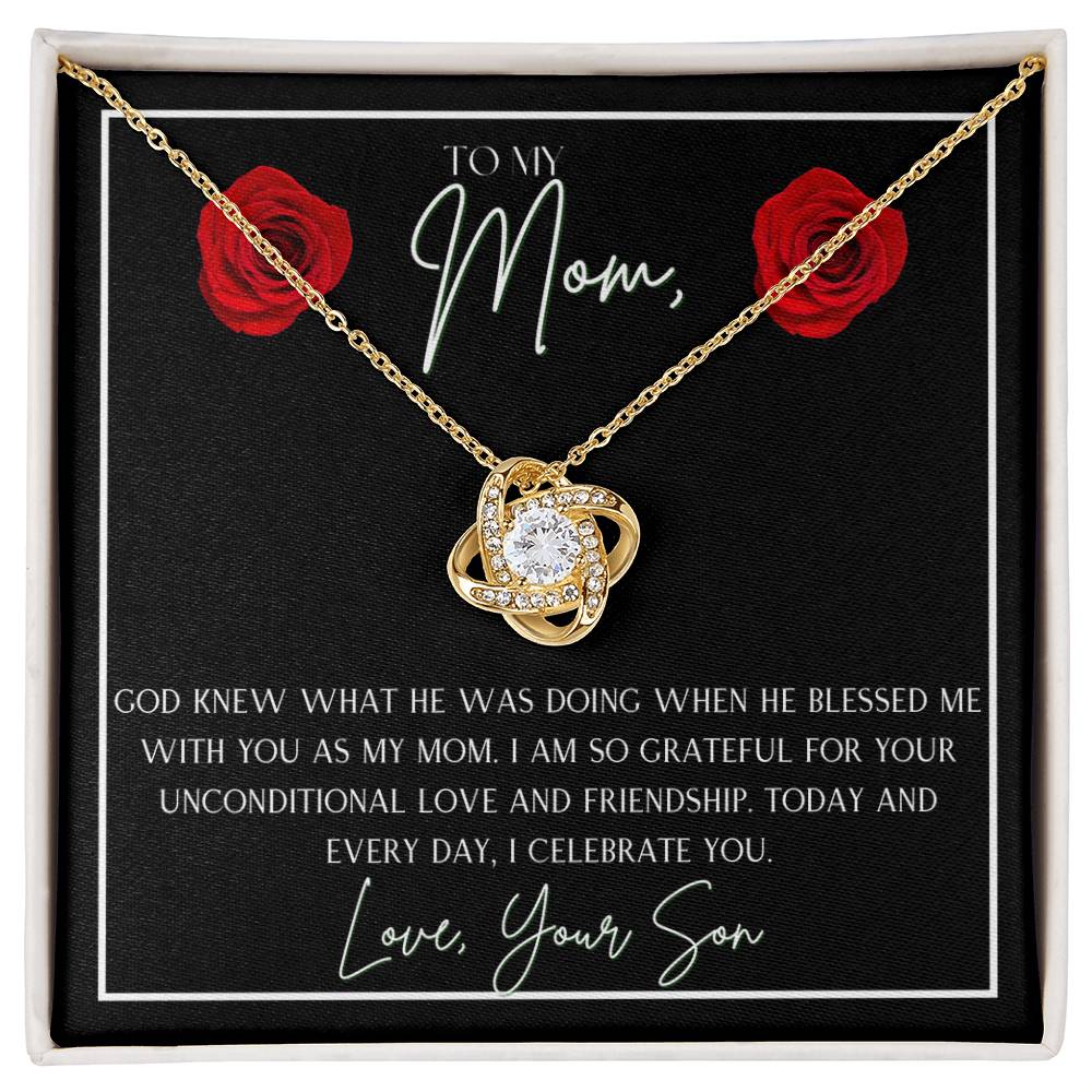 TO MY MOM FROM SON LOVE KNOT NECKLACE