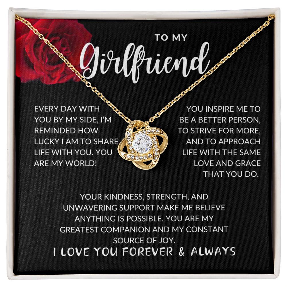 Girlfriend Forever and Always Love Knot Necklace