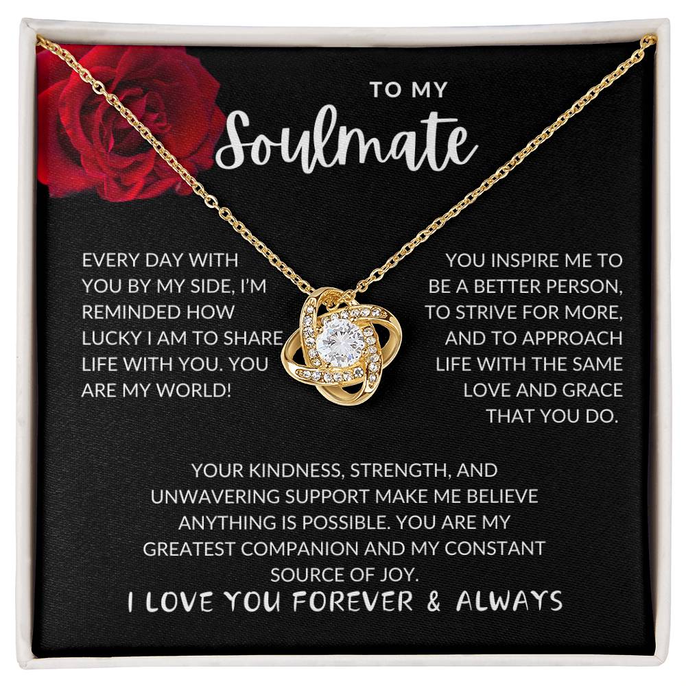 To My Soulmate Love Knot Necklace