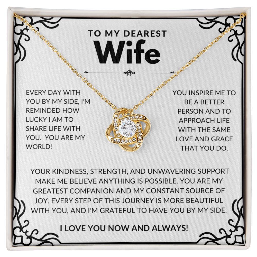 Dearest Wife Love Knot Necklace