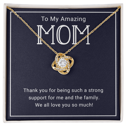 My Amazing Mom Love Knot Pendant Necklace