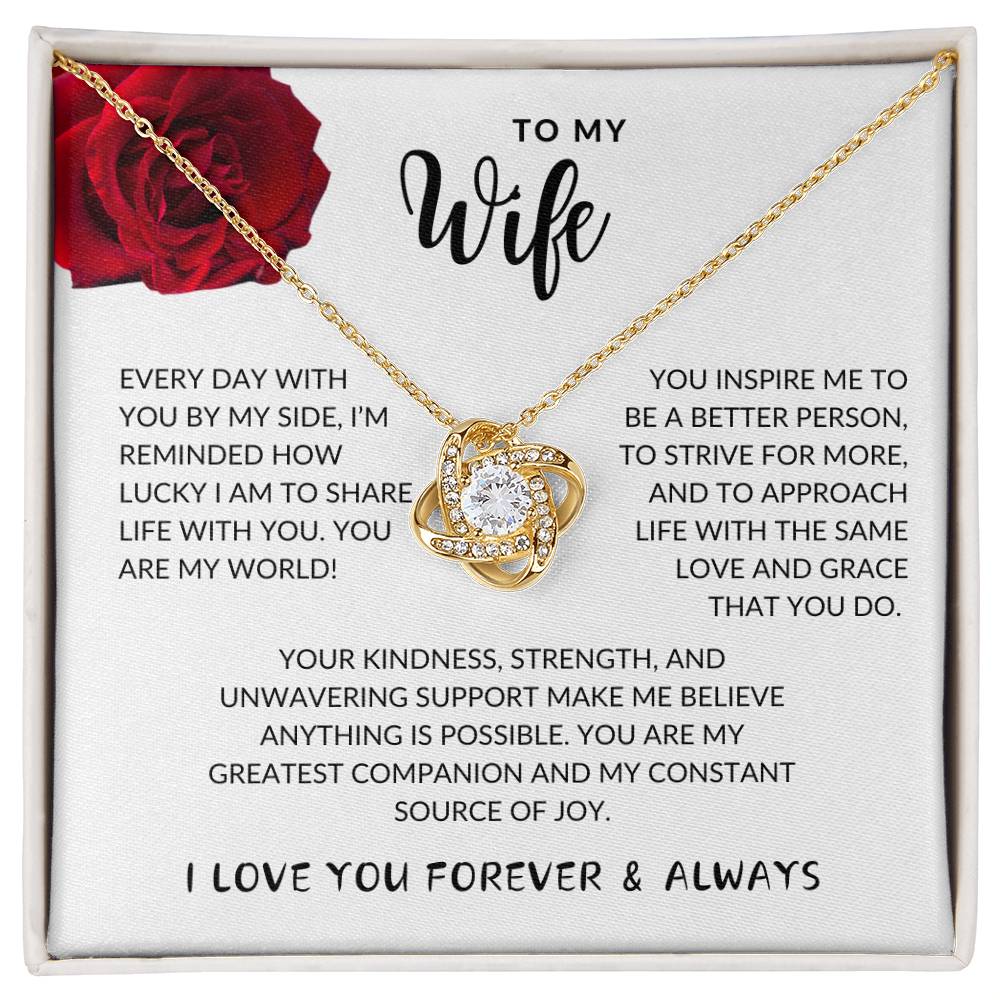 Love You Forever Love Knot Necklace For Wife