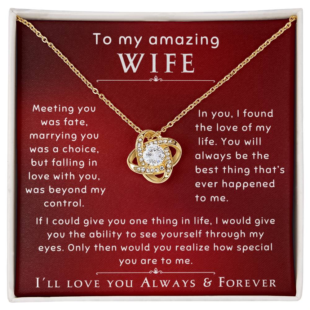 Amazing Wife Love Knot Necklace