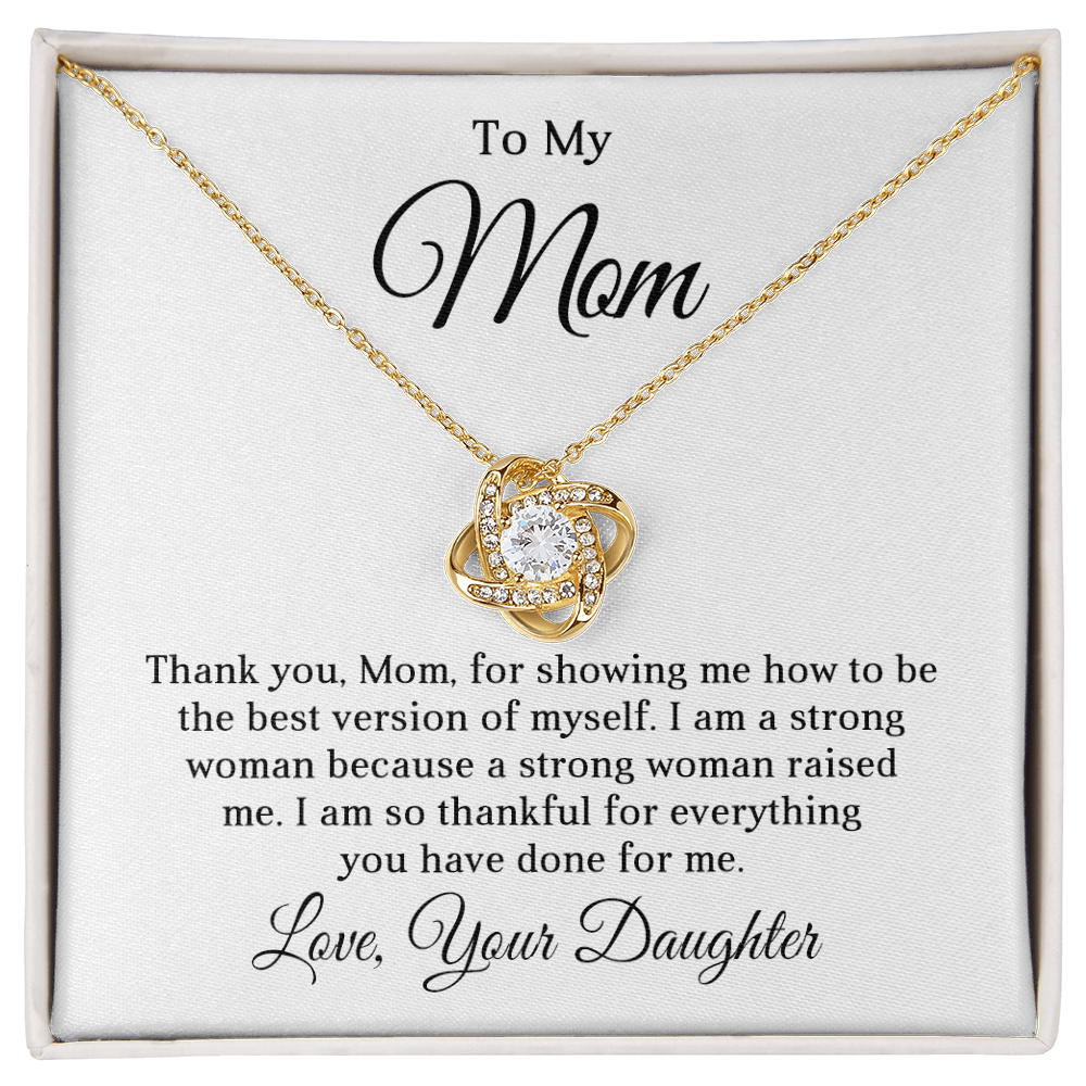 Grateful Love Knot Necklace to Mom from Daughter