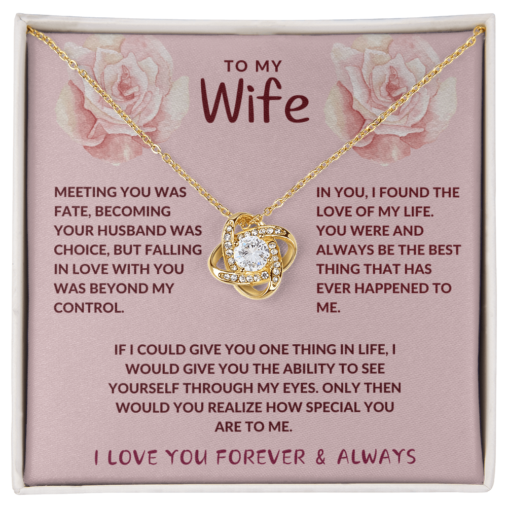 Wife Love of My Life Love Knot Necklace
