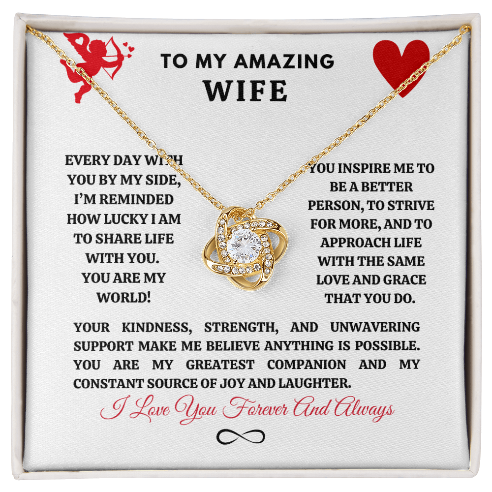 My Amazing Wife Valentine's Love Knot Necklace