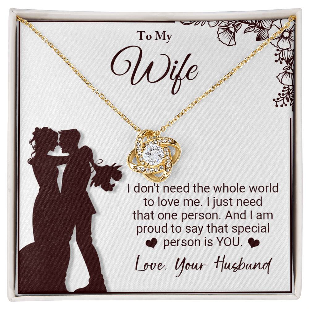 To My Wife - Love Knot Necklace