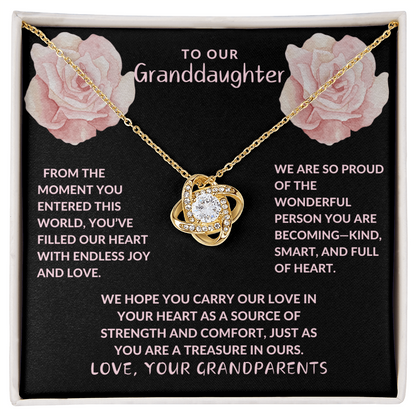 Precious Granddaughter Love Knot Necklace