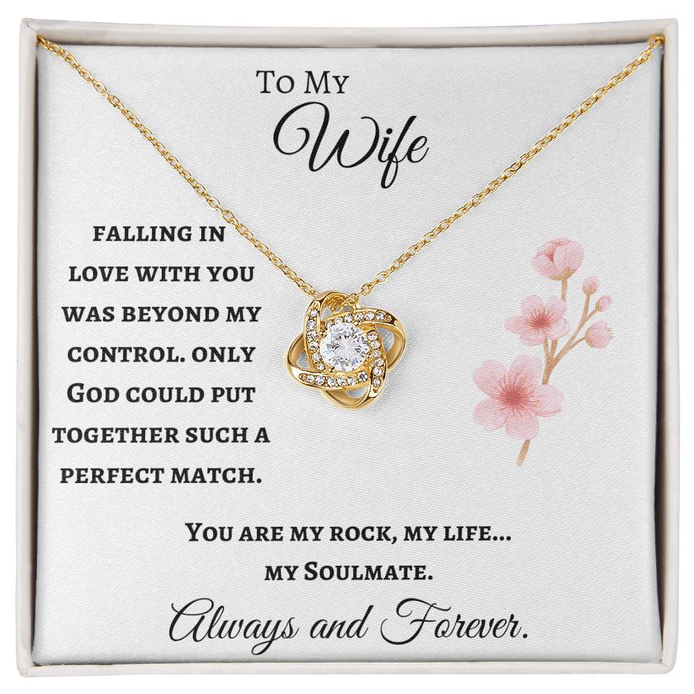 To My Wife Love Knot Soulmate Necklace