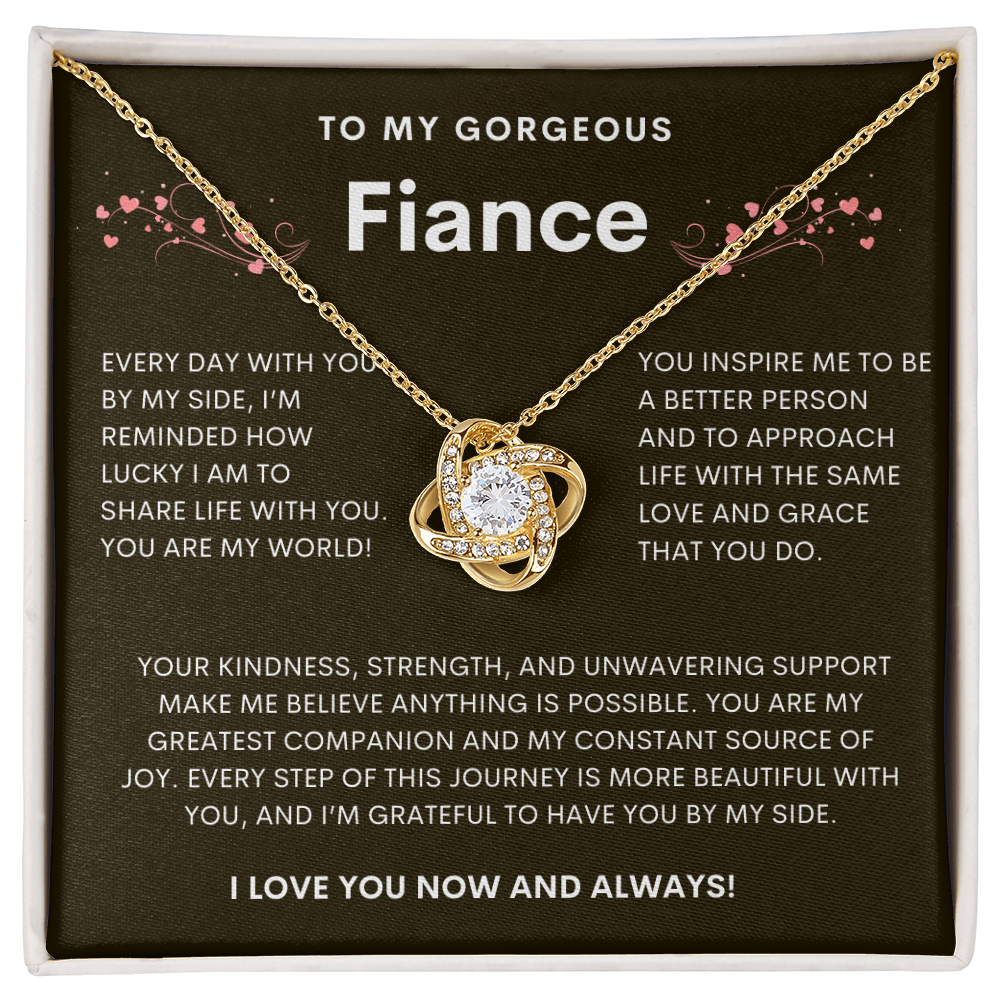 To My Gorgeous Fiance Love Knot Necklace