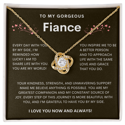 To My Gorgeous Fiance Love Knot Necklace