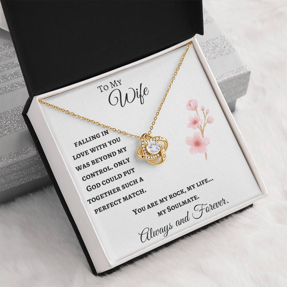 To My Wife Love Knot Soulmate Necklace