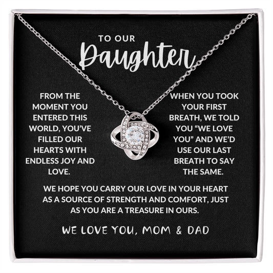 To Our Special Daughter Love Knot Necklace